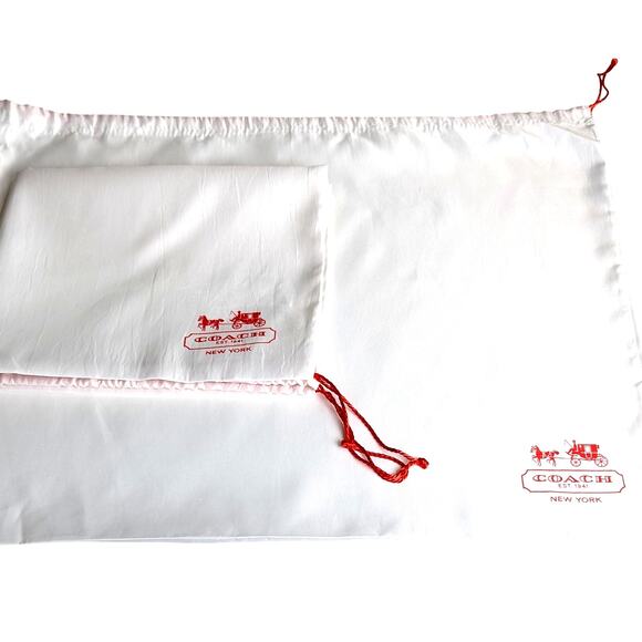 2 Coach dust covers 18" x 23" polysatin New 23'x19" red Stagecoach printed logo - Picture 1 of 4